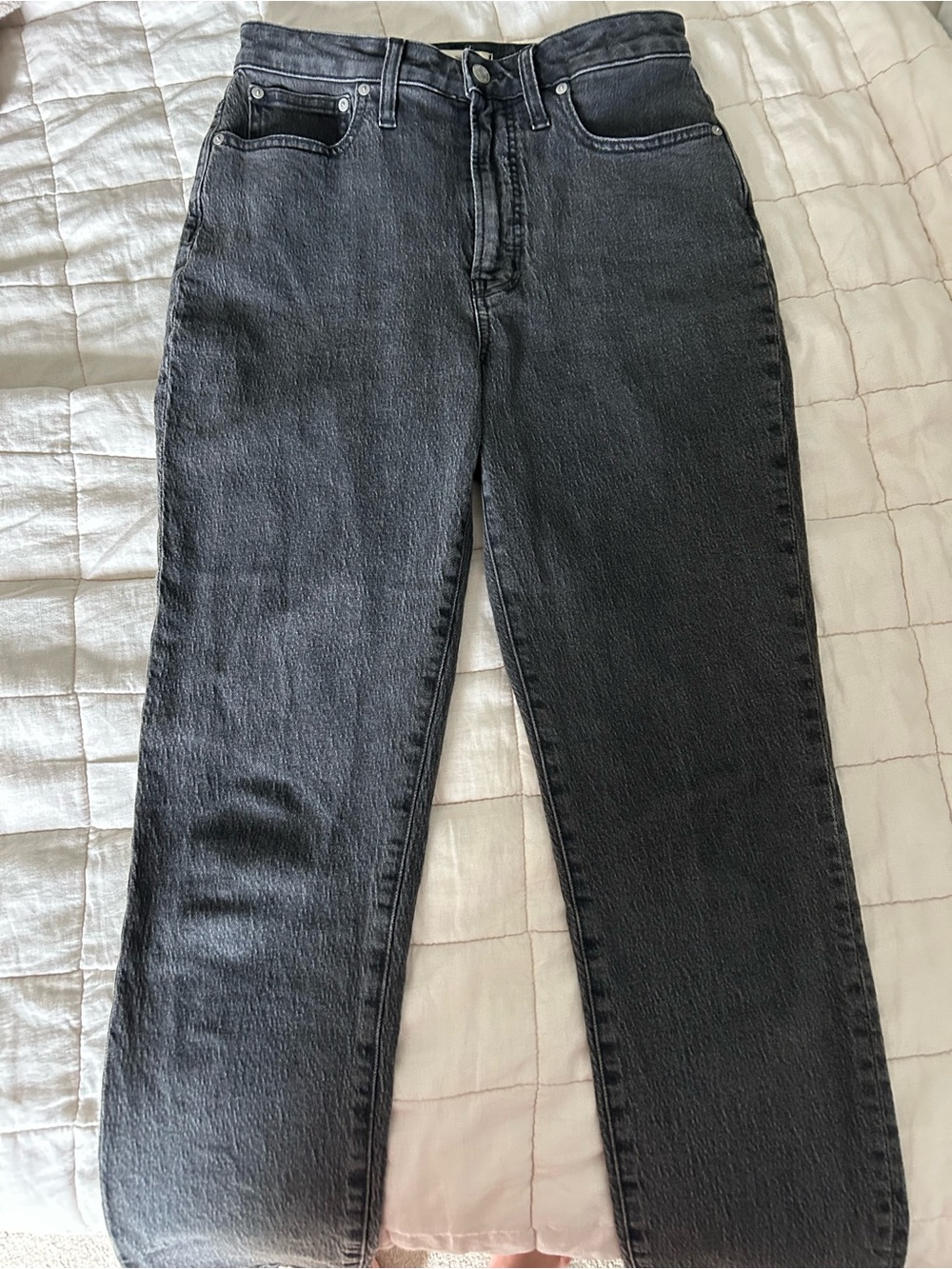 Madewell Curvy Perfect Vintage Jeans Black Wash Size 28 High Rise Straight Leg